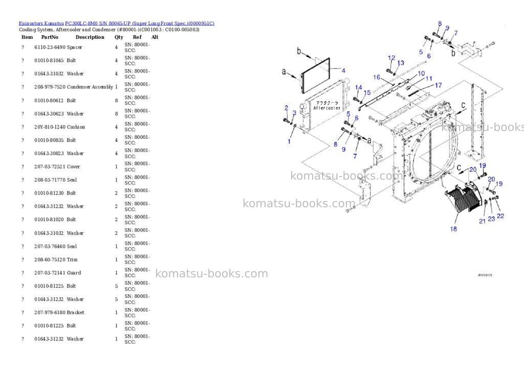 Komatsu pc300lc-8m0 s/n 80065-up super long front spec. Parts catalog cover Page 5 Komatsu pc300lc-8m0 s/n 80065-up super long front spec. Parts catalog cover Page 5