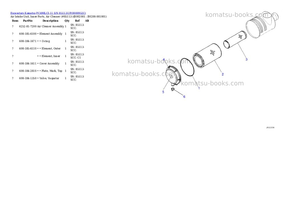Komatsu pc490lci-11 s/n 85113-up Parts catalog cover