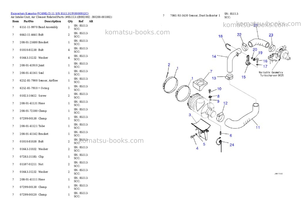 Komatsu pc490lci-11 s/n 85113-up Parts catalog cover Page 2