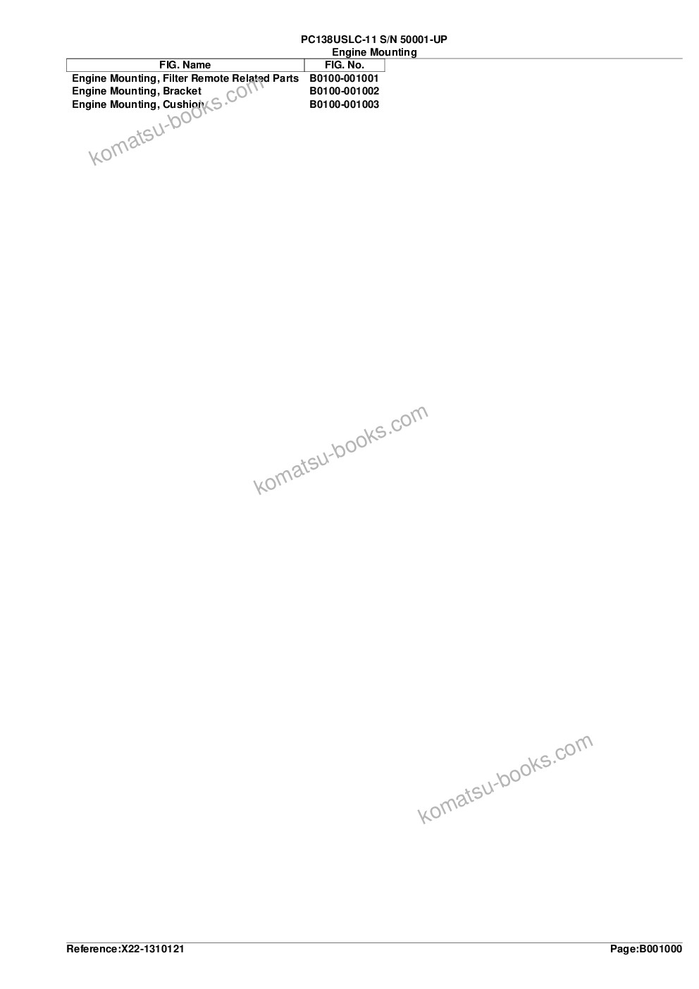 Komatsu pc138uslc-11 s/n 50001-up Parts catalog cover Page 3