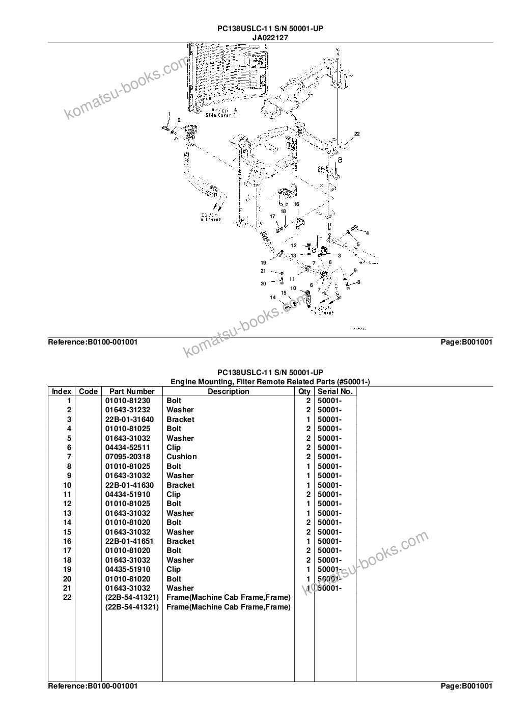Komatsu pc138uslc-11 s/n 50001-up Parts catalog cover Page 4
