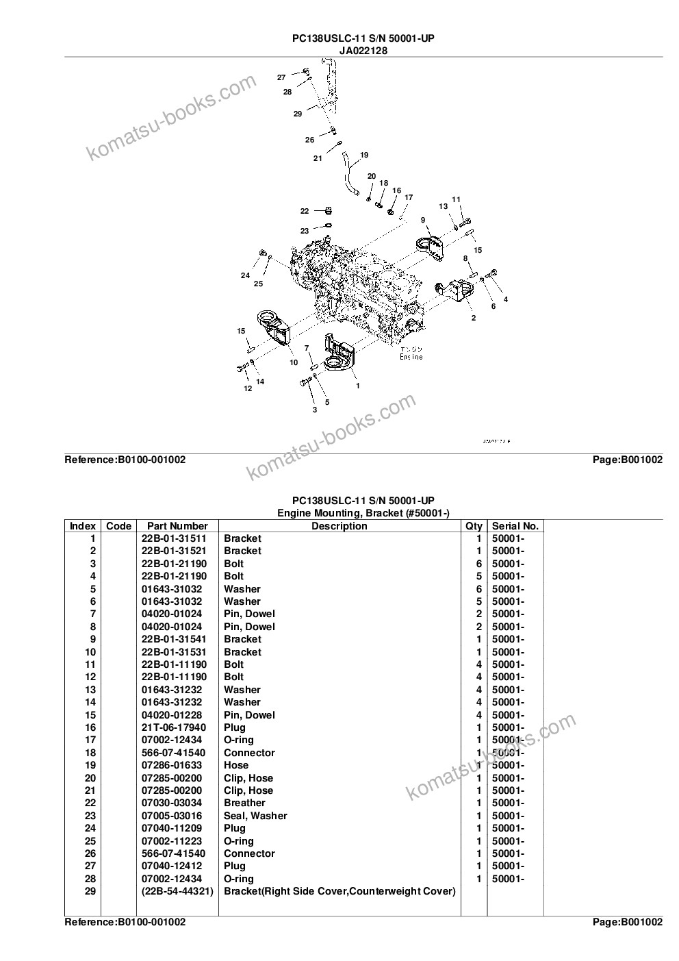Komatsu pc138uslc-11 s/n 50001-up Parts catalog cover Page 5