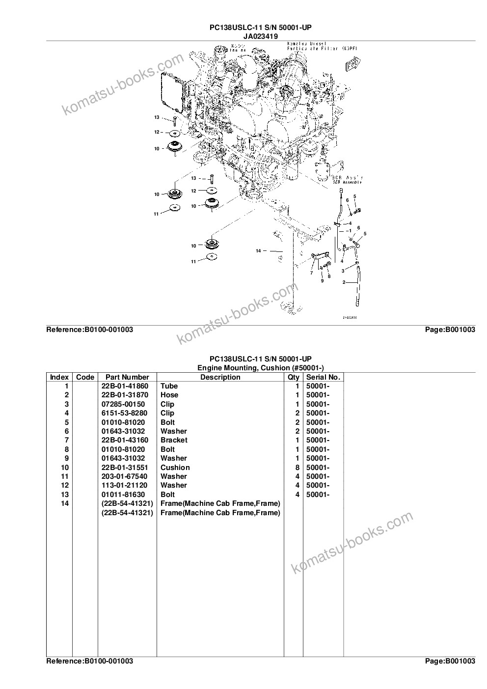 Komatsu pc138uslc-11 s/n 50001-up Parts catalog cover Page 6