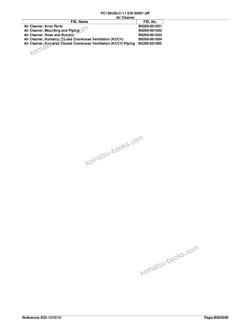 Komatsu pc138uslc-11 s/n 50001-up Parts catalog cover Page 7
