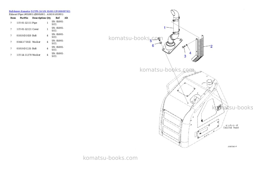 Komatsu d37px-24 s/n 85001-up Parts catalog cover Page 10 Komatsu d37px-24 s/n 85001-up Parts catalog cover Page 10