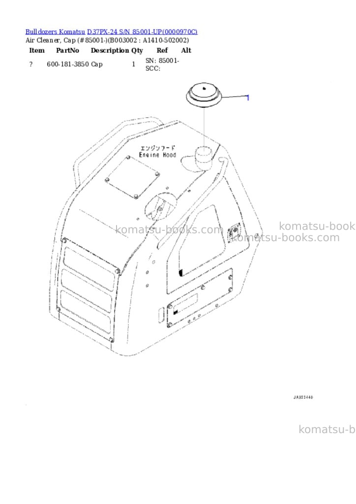 Komatsu d37px-24 s/n 85001-up Parts catalog cover Page 5 Komatsu d37px-24 s/n 85001-up Parts catalog cover Page 5