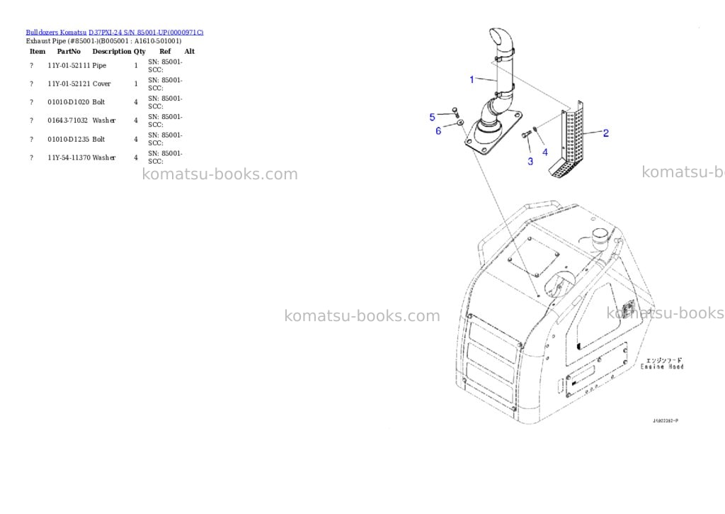 Komatsu d37pxi-24 s/n 85001-up Parts catalog cover Page 10 Komatsu d37pxi-24 s/n 85001-up Parts catalog cover Page 10
