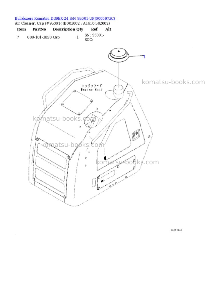 Komatsu d39ex-24 s/n 95001-up Parts catalog cover Page 5 Komatsu d39ex-24 s/n 95001-up Parts catalog cover Page 5
