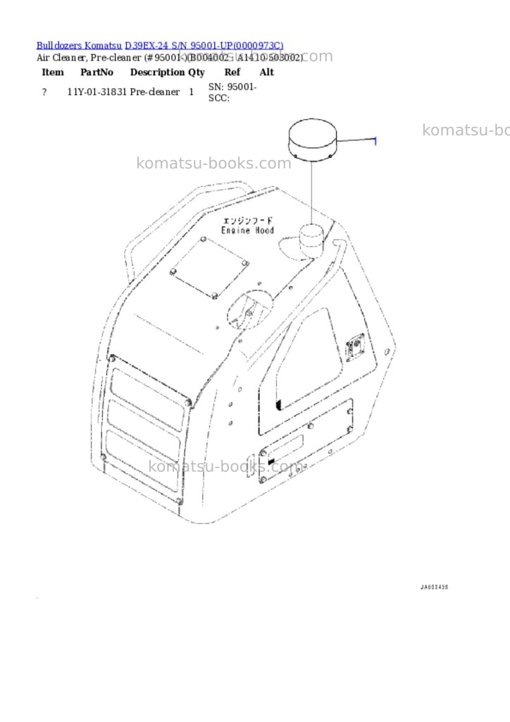 Komatsu d39ex-24 s/n 95001-up Parts catalog cover Page 8 Komatsu d39ex-24 s/n 95001-up Parts catalog cover Page 8