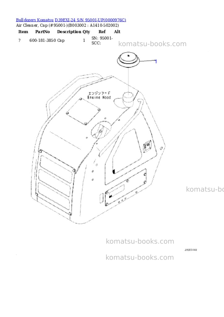 Komatsu d39exi-24 s/n 95001-up Parts catalog cover Page 5 Komatsu d39exi-24 s/n 95001-up Parts catalog cover Page 5