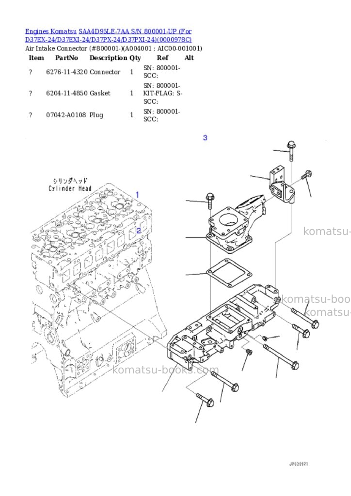 Komatsu saa4d95le-7aa s/n 800001-up for d37ex-24/d37exi-24/d37px-24/d37pxi-24 Parts catalog cover Page 3 Komatsu saa4d95le-7aa s/n 800001-up for d37ex-24/d37exi-24/d37px-24/d37pxi-24 Parts catalog cover Page 3