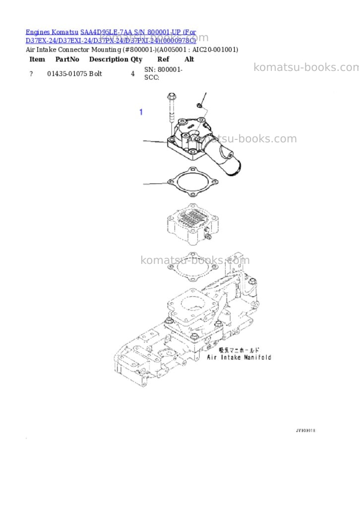 Komatsu saa4d95le-7aa s/n 800001-up for d37ex-24/d37exi-24/d37px-24/d37pxi-24 Parts catalog cover Page 4 Komatsu saa4d95le-7aa s/n 800001-up for d37ex-24/d37exi-24/d37px-24/d37pxi-24 Parts catalog cover Page 4