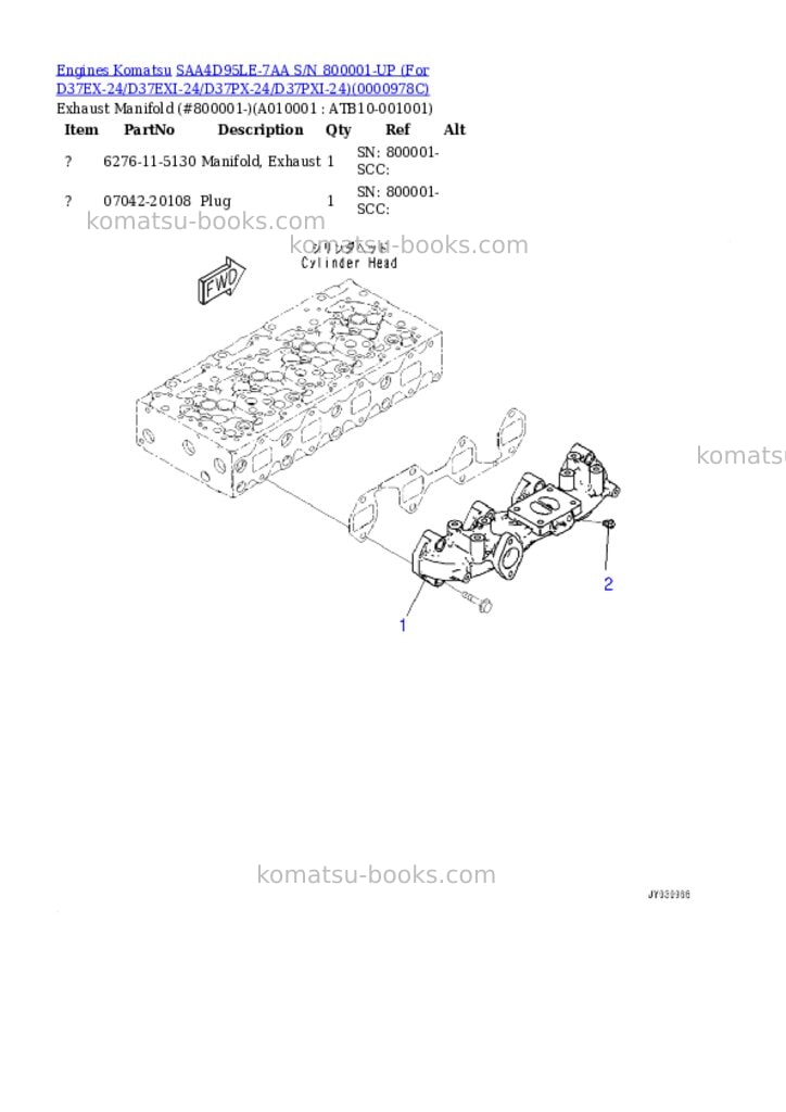 Komatsu saa4d95le-7aa s/n 800001-up for d37ex-24/d37exi-24/d37px-24/d37pxi-24 Parts catalog cover Page 9 Komatsu saa4d95le-7aa s/n 800001-up for d37ex-24/d37exi-24/d37px-24/d37pxi-24 Parts catalog cover Page 9