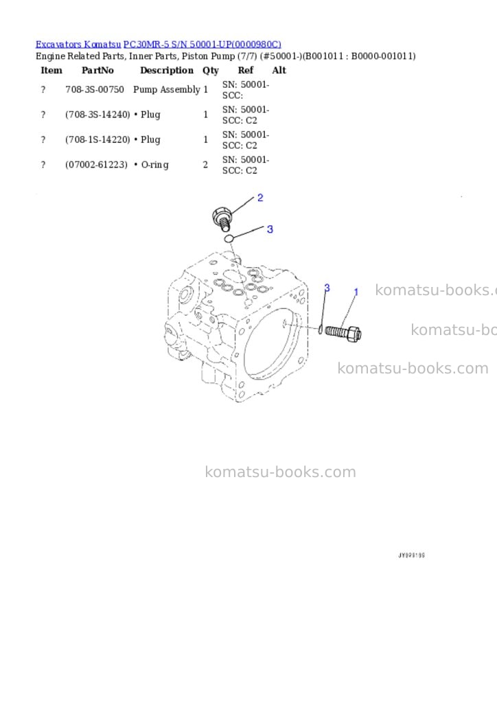 Komatsu pc30mr-5 s/n 50001-up Parts catalog cover Page 10 Komatsu pc30mr-5 s/n 50001-up Parts catalog cover Page 10