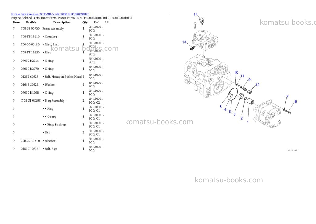 Komatsu pc35mr-5 s/n 30001-up Parts catalog cover Page 9 Komatsu pc35mr-5 s/n 30001-up Parts catalog cover Page 9