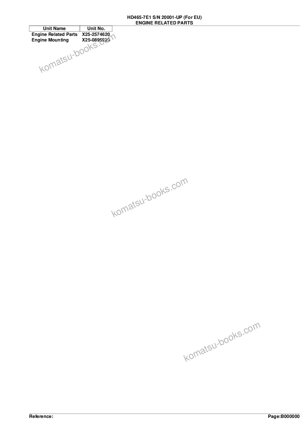 Komatsu hd465-7e1 s/n 20001-up for eu Parts catalog cover Page 2 Komatsu hd465-7e1 s/n 20001-up for eu Parts catalog cover Page 2