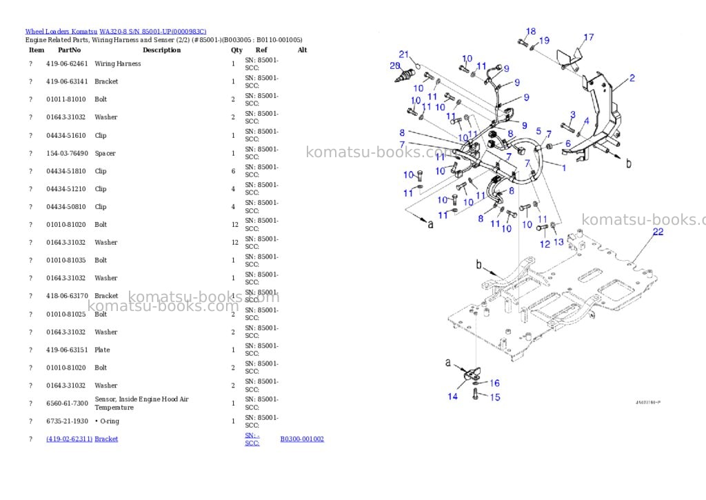 Komatsu wa320-8 s/n 85001-up Parts catalog cover Page 6 Komatsu wa320-8 s/n 85001-up Parts catalog cover Page 6