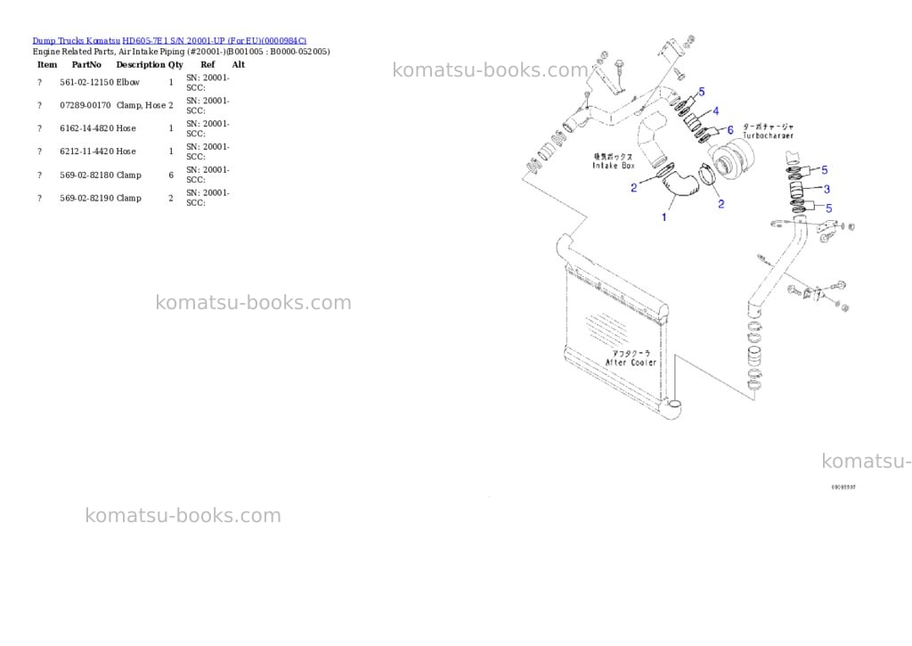 Komatsu hd605-7e1 s/n 20001-up for eu Parts catalog cover Page 4