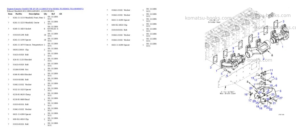 Komatsu saa6d170e-5f s/n 513388-up for hd465-7e1/hd605-7e1 Parts catalog cover Page 5 Komatsu saa6d170e-5f s/n 513388-up for hd465-7e1/hd605-7e1 Parts catalog cover Page 5