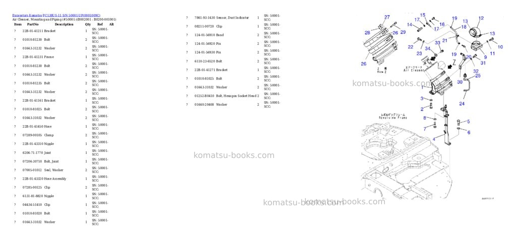 Komatsu pc138us-11 s/n 50001-up Parts catalog cover Page 3
