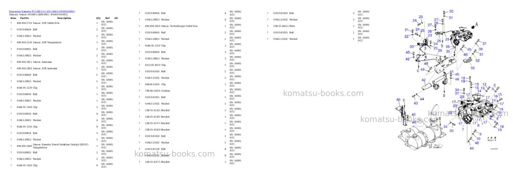 Komatsu pc138us-11 s/n 50001-up Parts catalog cover Page 8