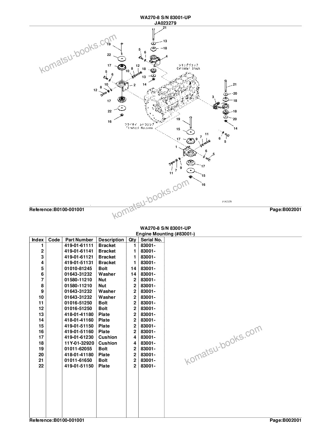 Komatsu wa270-8 s/n 83001-up Parts catalog cover Page 6
