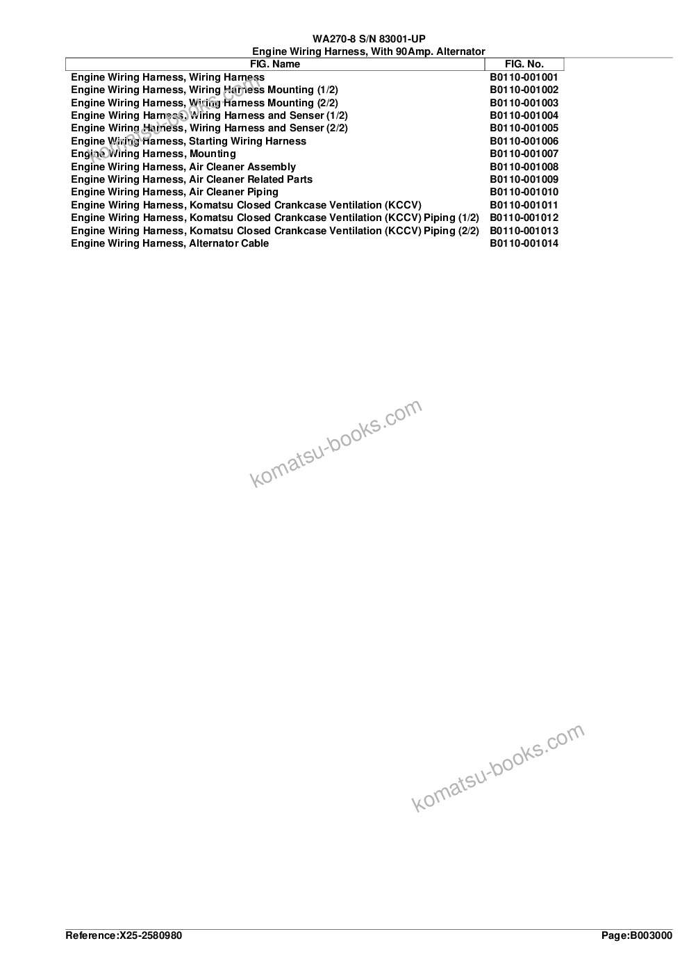 Komatsu wa270-8 s/n 83001-up Parts catalog cover Page 7
