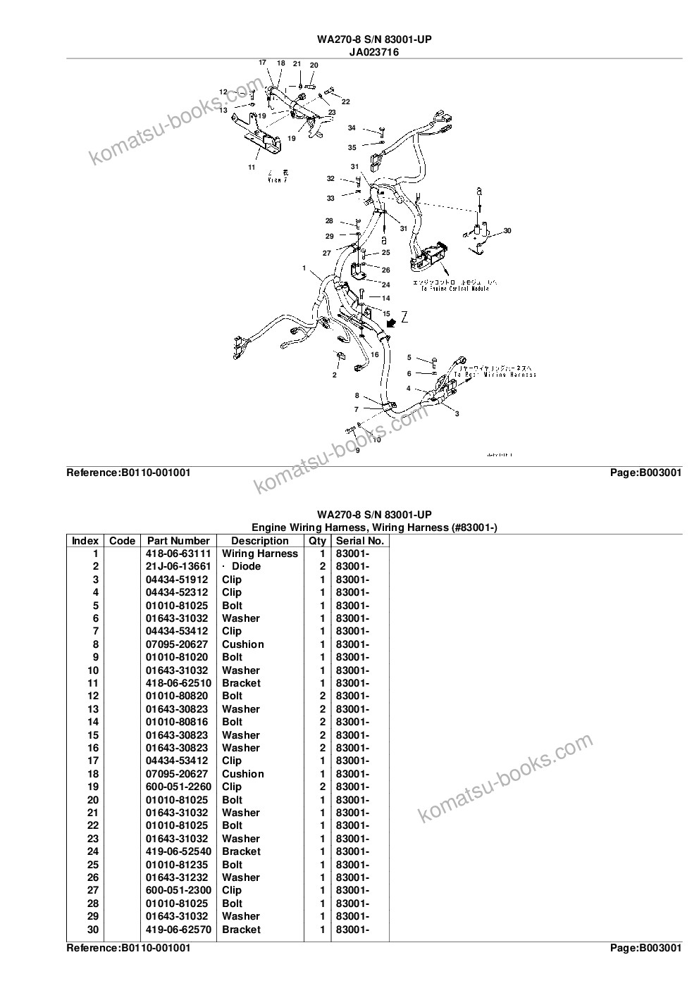 Komatsu wa270-8 s/n 83001-up Parts catalog cover Page 8