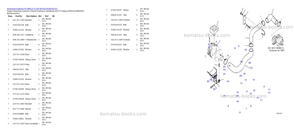 Komatsu pc360lci-11 s/n 90156-up for kal Parts catalog cover Page 4 Komatsu pc360lci-11 s/n 90156-up for kal Parts catalog cover Page 4