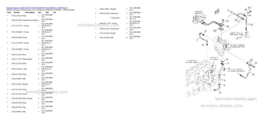 Komatsu SAA6D114E-6C S/N 26903969-UP (For HB365LC-3) Parts catalog cover Page 8