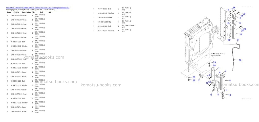 Komatsu PC400LC-8R S/N 75001-UP (Super Long Front Spec.) Parts catalog cover Page 10 Komatsu PC400LC-8R S/N 75001-UP (Super Long Front Spec.) Parts catalog cover Page 10