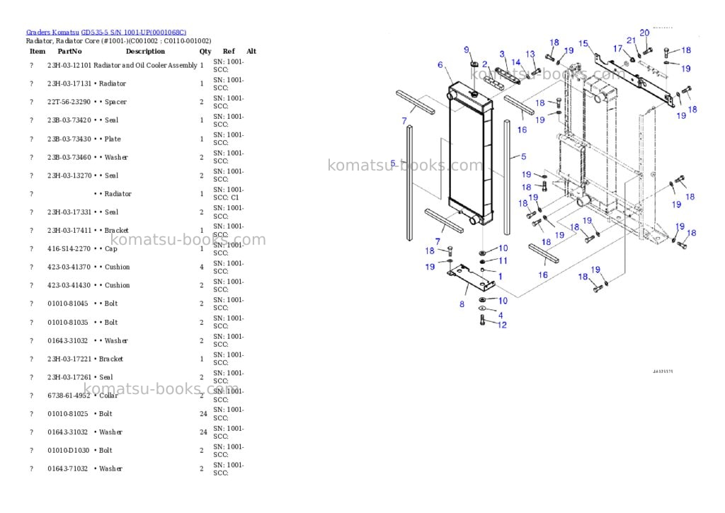 Komatsu gd535-5 s/n 1001-up Parts catalog cover Page 10