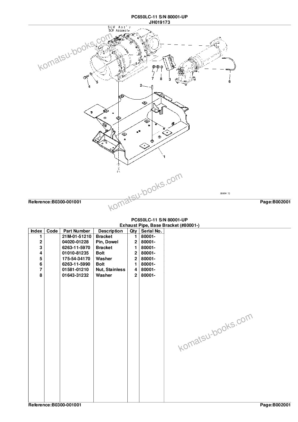 Komatsu pc650lc-11 s/n 80001-up Parts catalog cover Page 10