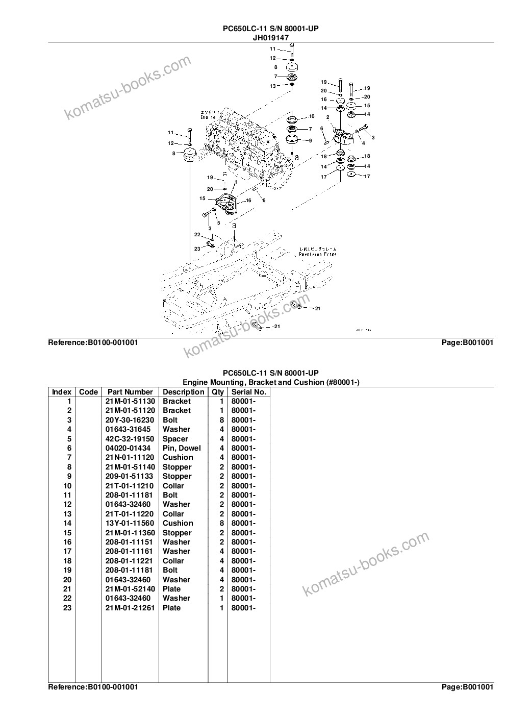 Komatsu pc650lc-11 s/n 80001-up Parts catalog cover Page 4