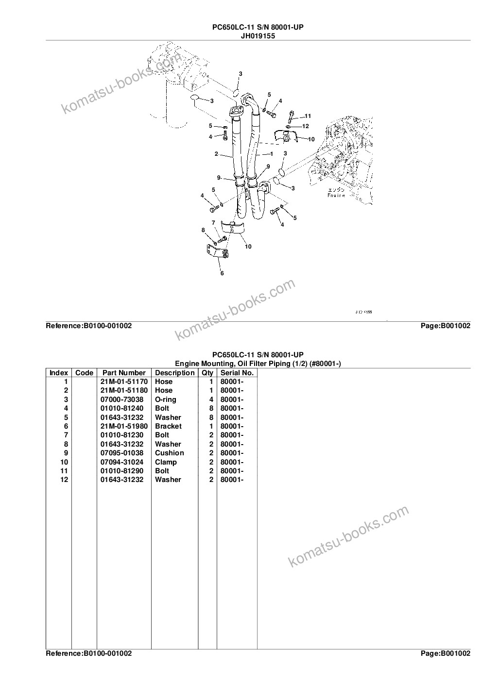 Komatsu pc650lc-11 s/n 80001-up Parts catalog cover Page 5
