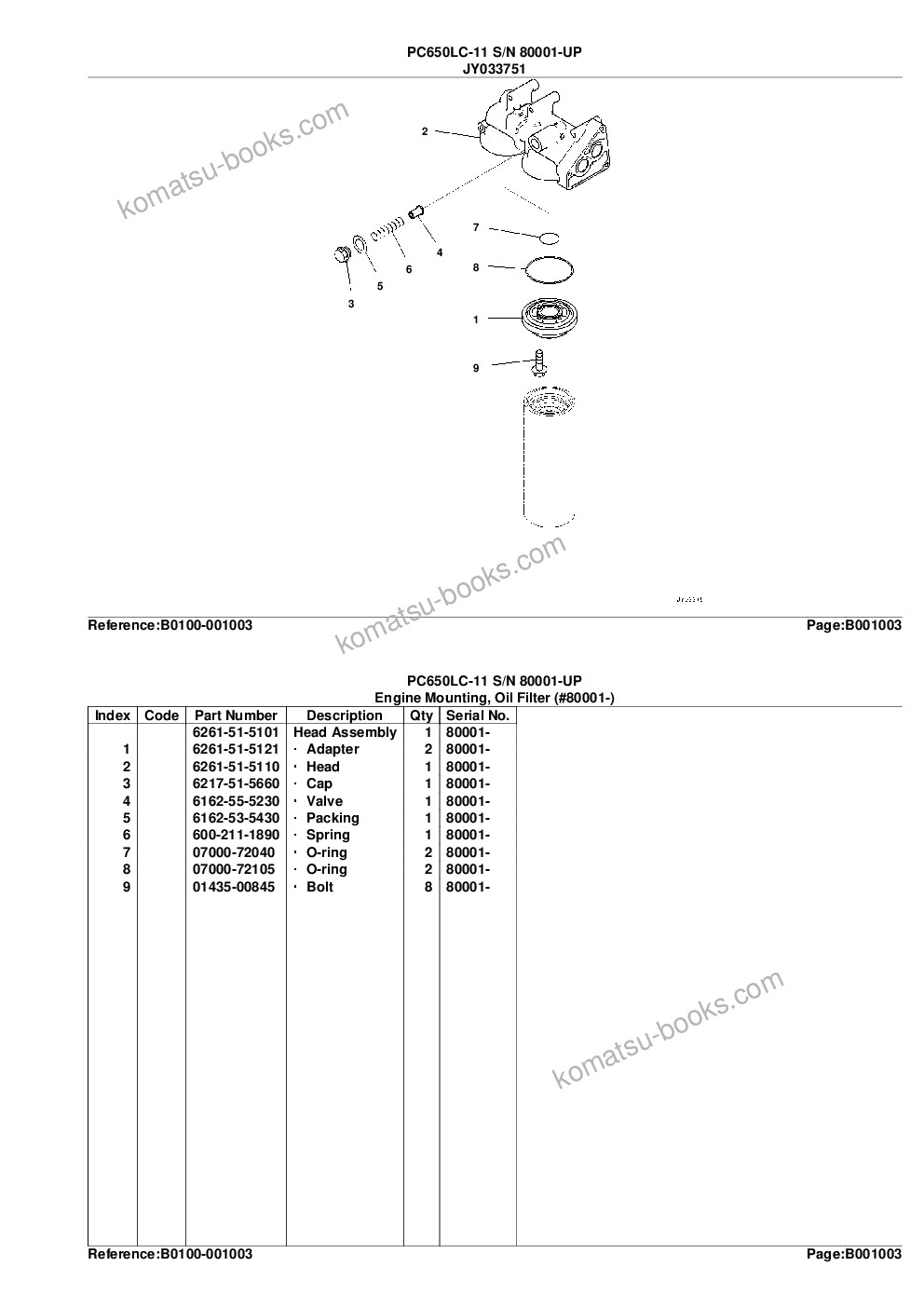 Komatsu pc650lc-11 s/n 80001-up Parts catalog cover Page 6