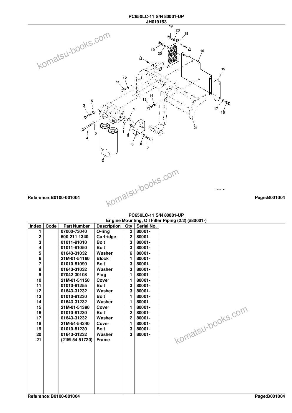 Komatsu pc650lc-11 s/n 80001-up Parts catalog cover Page 7