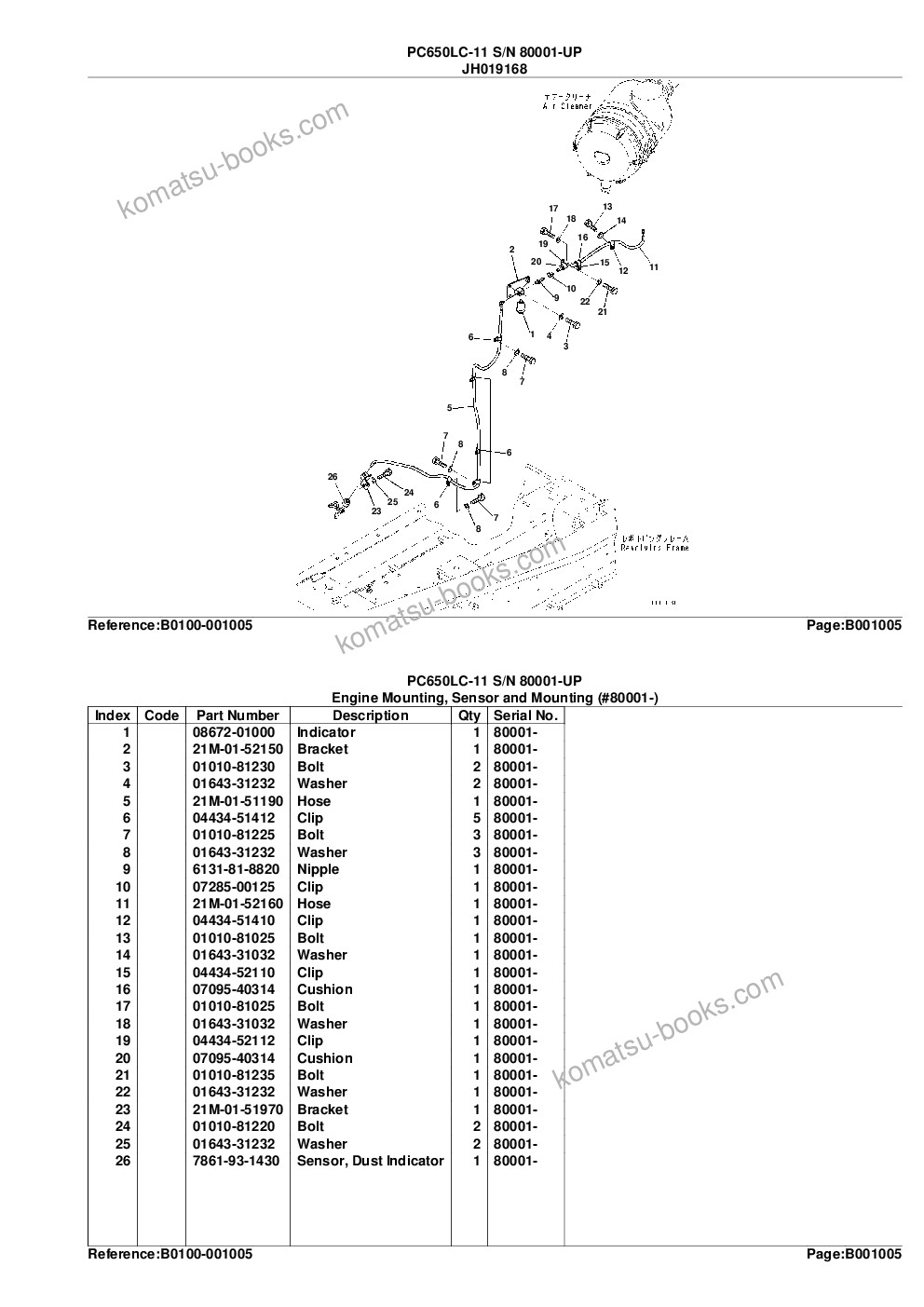 Komatsu pc650lc-11 s/n 80001-up Parts catalog cover Page 8