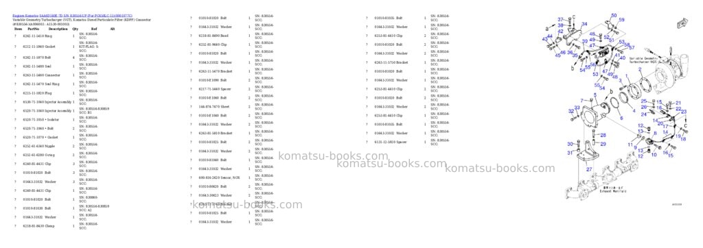 Komatsu saa6d140e-7d s/n 830556-up for pc650lc-11 Parts catalog cover Page 8