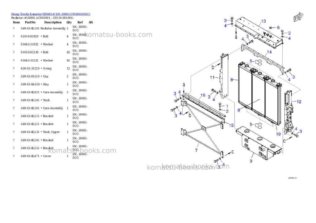 Komatsu hd605-8 s/n 30001-up Parts catalog cover Page 4