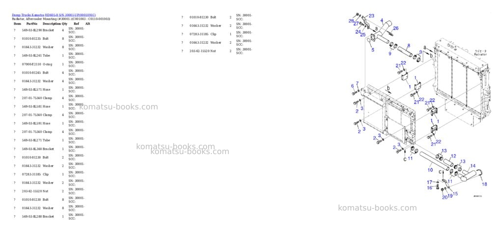 Komatsu hd605-8 s/n 30001-up Parts catalog cover Page 6