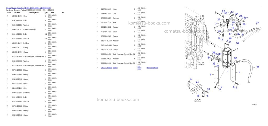 Komatsu hd605-8 s/n 30001-up Parts catalog cover Page 9