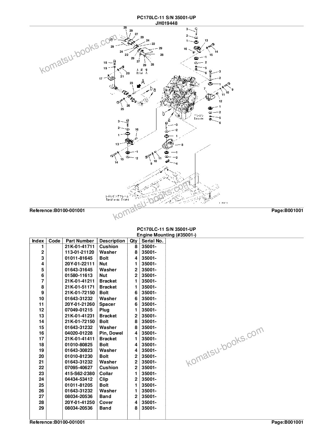 Komatsu pc170lc-11 s/n 35001-up Catálogo de peças capa Página 4
