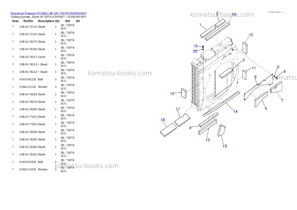 Komatsu pc500lc-8r s/n 75979-up Parts catalog cover Page 10