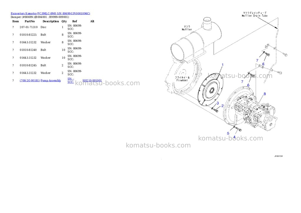 Komatsu pc390lc-8m0 s/n 80699-up Parts catalog cover Page 3 Komatsu pc390lc-8m0 s/n 80699-up Parts catalog cover Page 3