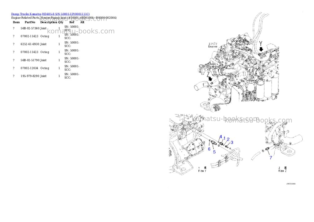 Komatsu hd405-8 s/n 50001-up Parts catalog cover Page 3