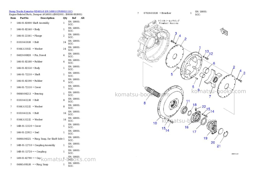 Komatsu hd405-8 s/n 50001-up Parts catalog cover Page 5