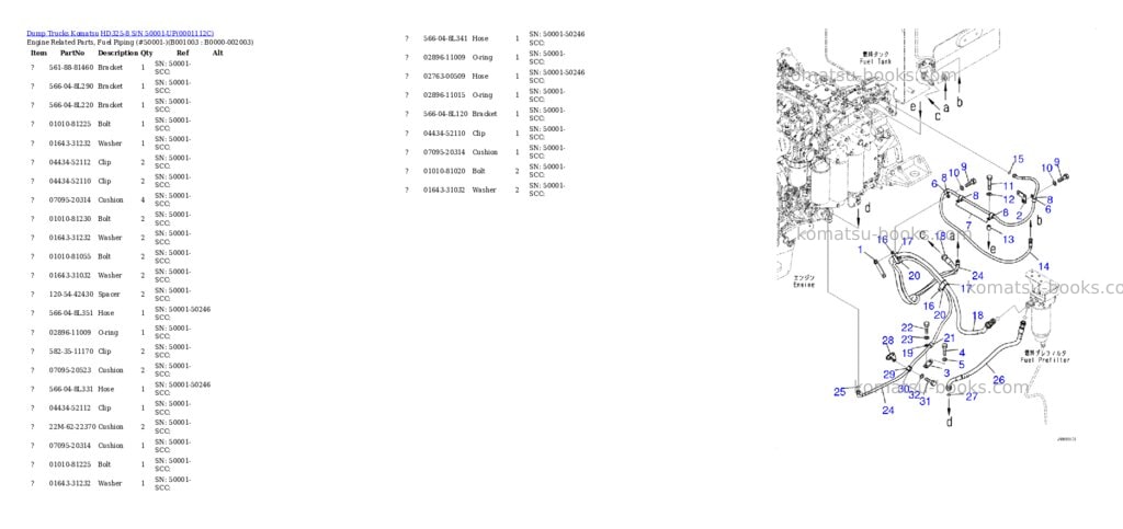 Komatsu hd325-8 s/n 50001-up Parts catalog cover Page 2 Komatsu hd325-8 s/n 50001-up Parts catalog cover Page 2