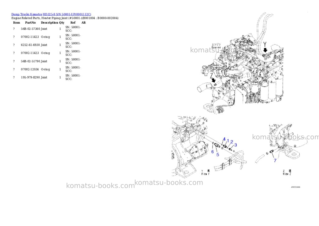 Komatsu hd325-8 s/n 50001-up Parts catalog cover Page 3 Komatsu hd325-8 s/n 50001-up Parts catalog cover Page 3