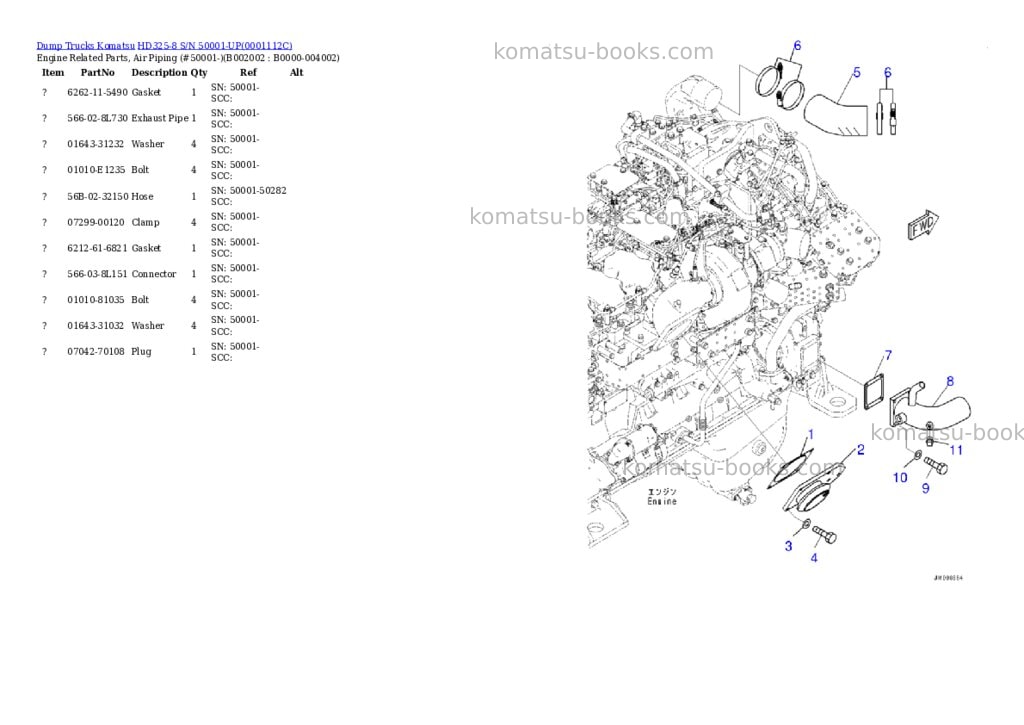 Komatsu hd325-8 s/n 50001-up Parts catalog cover Page 6 Komatsu hd325-8 s/n 50001-up Parts catalog cover Page 6
